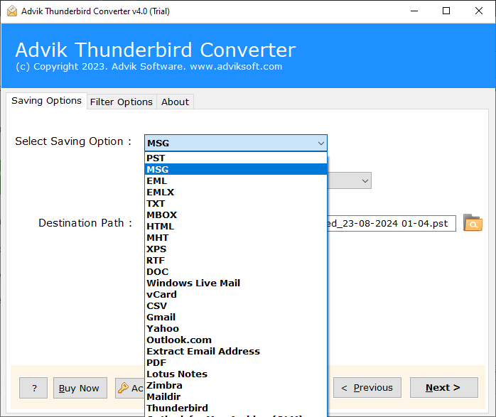 Export Thunderbird Emails to MSG