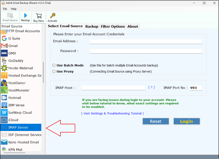 run bluemail backup software