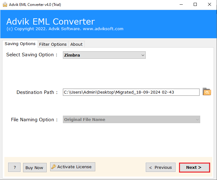 import-eml-to-zimbra