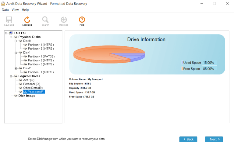 Choose your Buffalo NAS drive to recover deleted files