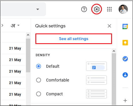 click on settings