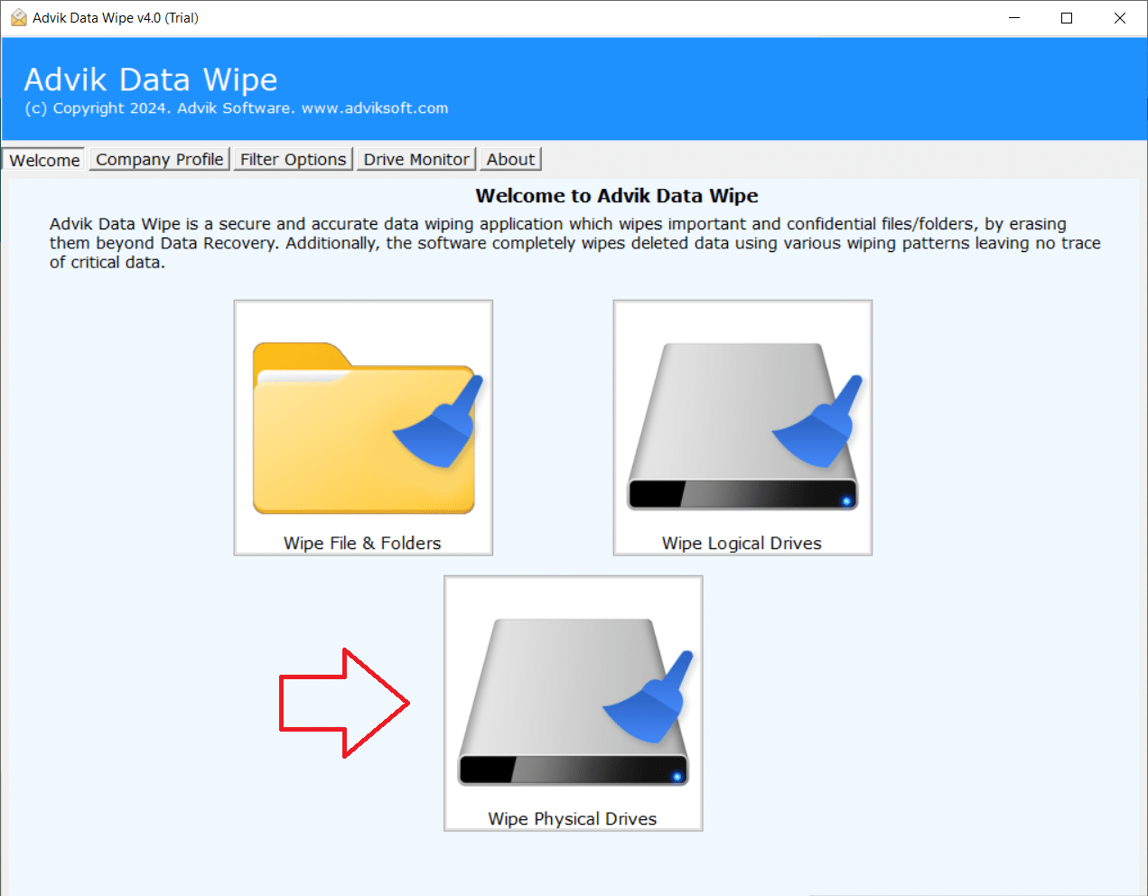 run software and choose the physical drive option