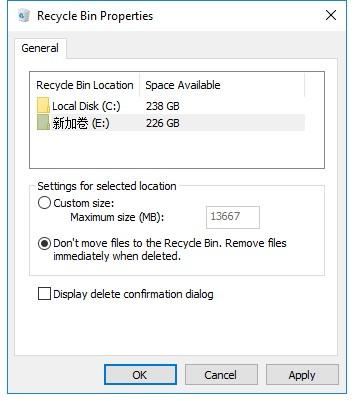 Empty the Recycle Bin to delete files permanently