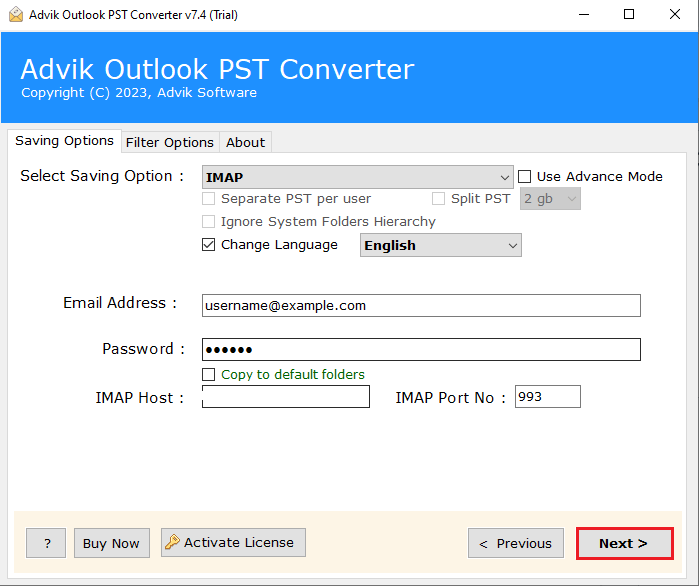 Enter Naver Mail account login details