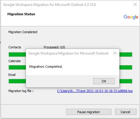 Export Outlook to Google Workspace