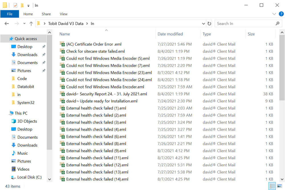 Move Tobit David Emails to Office 365