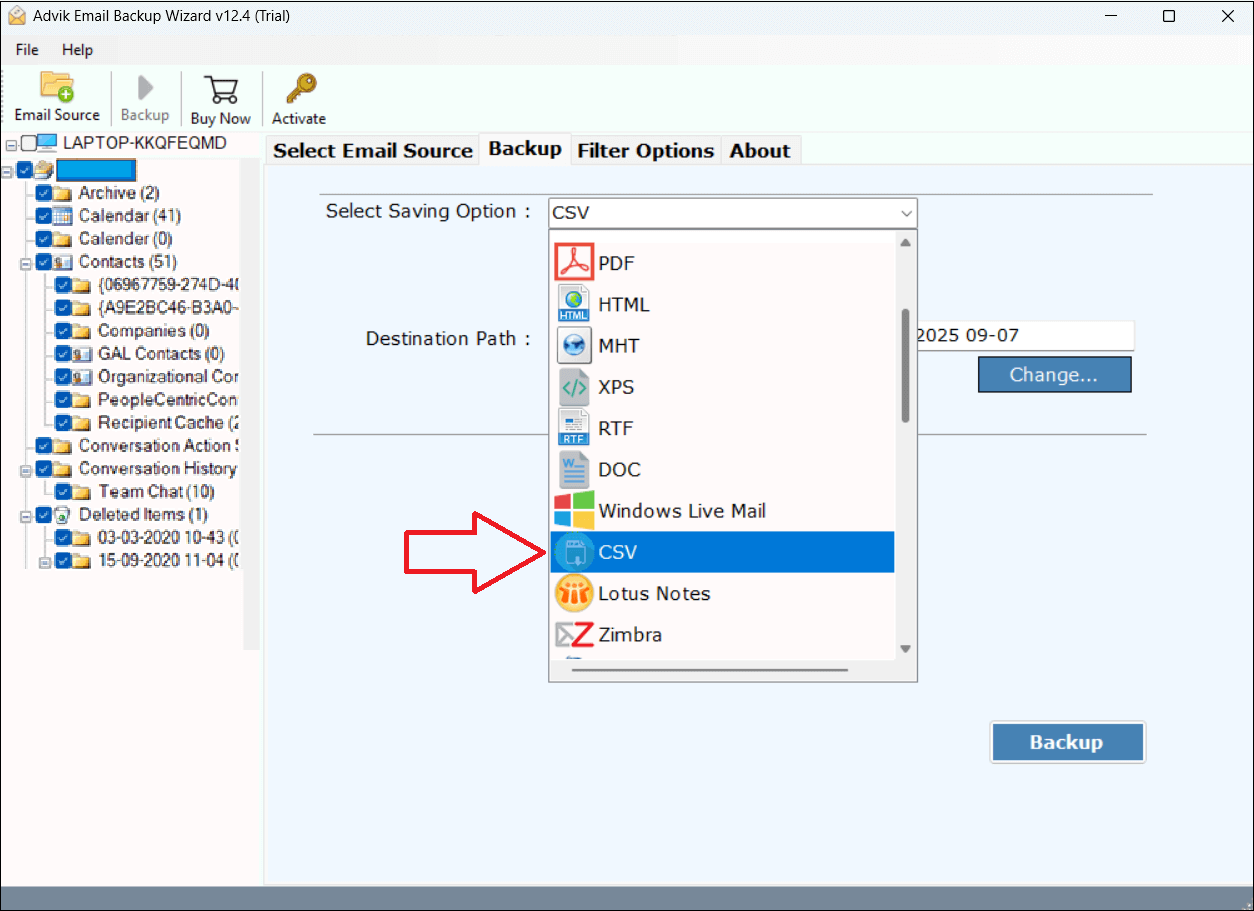 select CSV