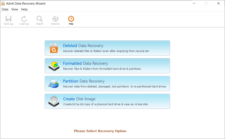 Deleted Data Recovery option