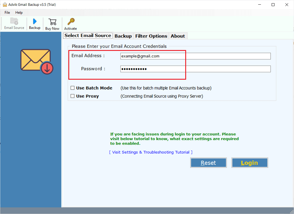 enter gmail login details