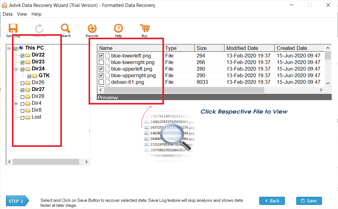 Choose the data