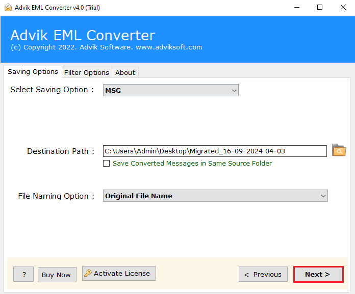 batch convert eml files to msg