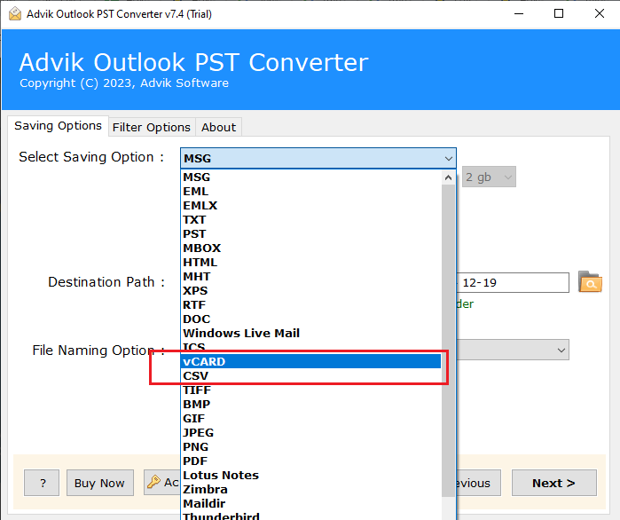 best pst to vcard converter